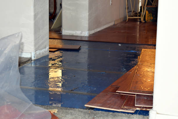 Professional Flood Damage Restoration technician working in Franklin, NC